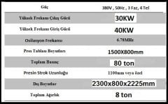 80 TON YÜKSEK FREKANS KONTRAPLAK VE MDF BÜKME PRESİ